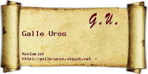 Galle Uros névjegykártya